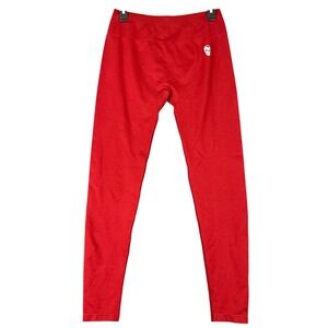 Gymreapers Leggings Womens XL Red Seamless Scrunch Butt High Waist Lifting Gym